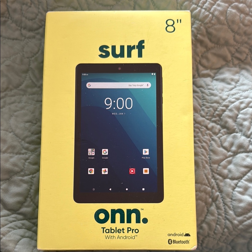 Black Tablet 8" with Modern Display and surf onn. Brand